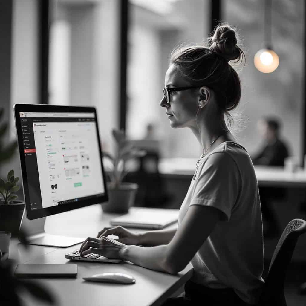 Femme qui commande des lunettes en ligne