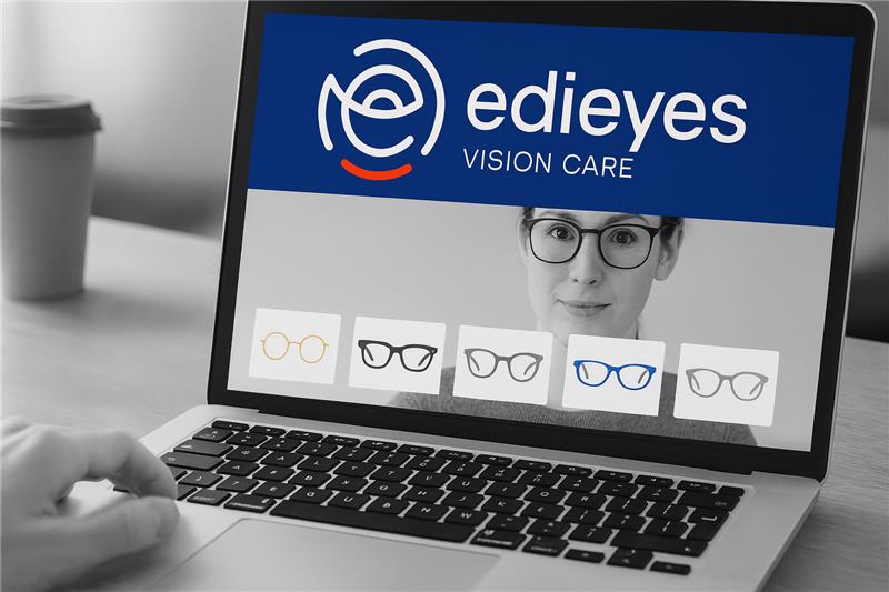 Ordinateur portable et eshop de lunettes